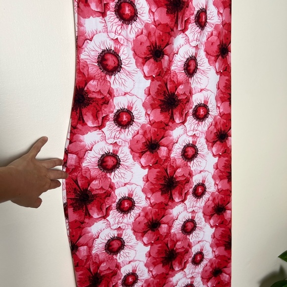 Rebdolls Womens Stephanie Knotted Sleeve Bodycon Floral Maxi Dress 1X Red Summer - Picture 8 of 16